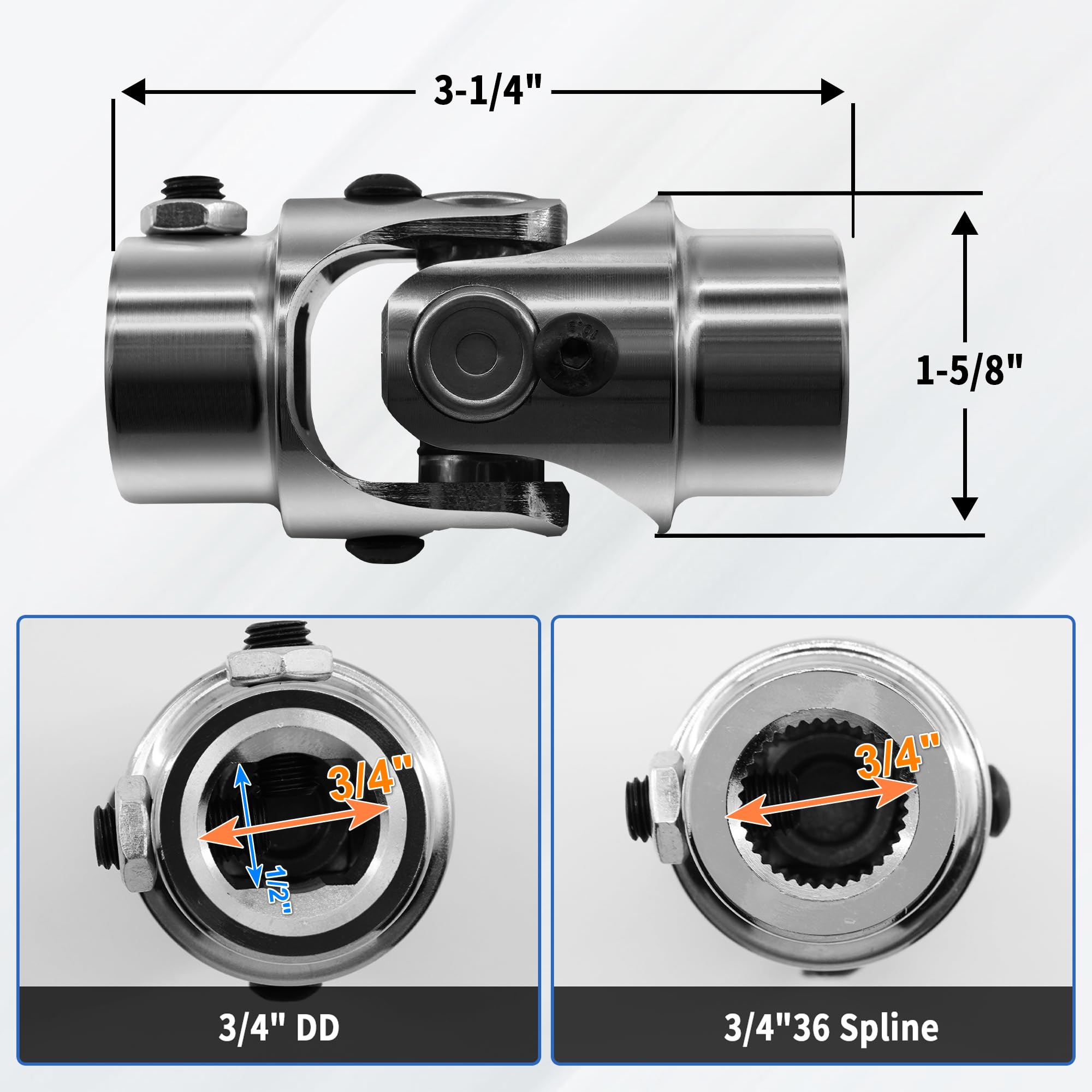 RABROPAR close-up of 3/4" double-D end showing positive drive benefit