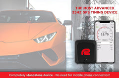 RACEBOX Mini S mounted to a car windshield capturing laps, stable recording benefit