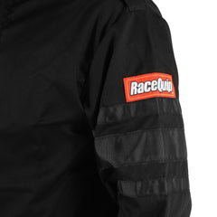 RaceQuip pleated back panel showing flexibility for driving benefit
