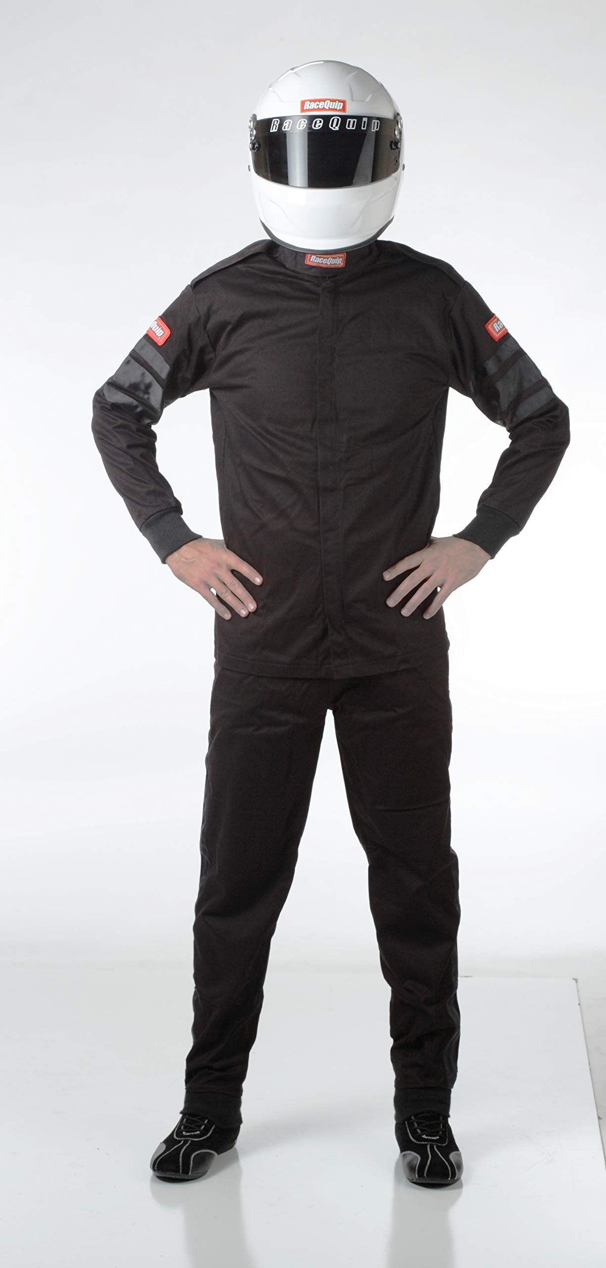 RaceQuip worn in racing cockpit demonstrating mobility and comfort benefit