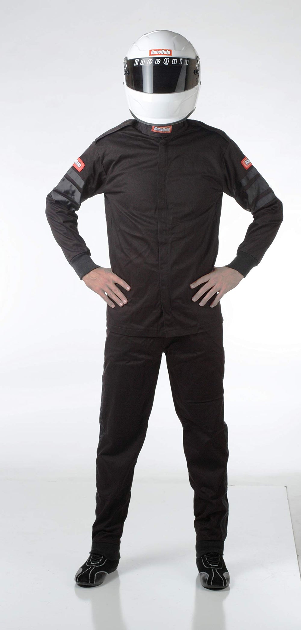 RaceQuip worn in racing cockpit demonstrating mobility and comfort benefit