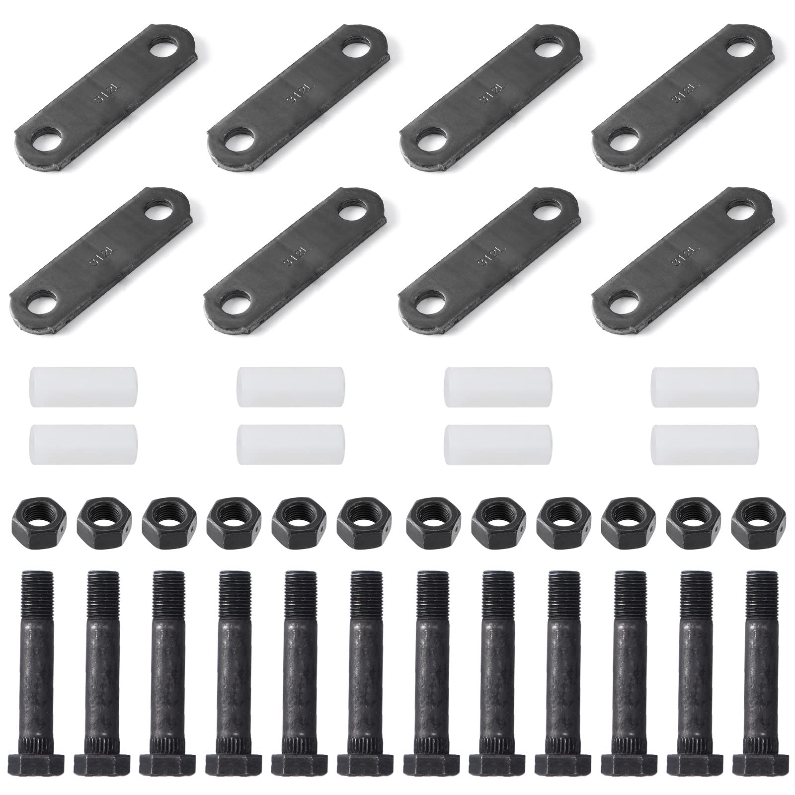 Racewill front packaging showing full shackle kit and parts benefit: organized replacement set