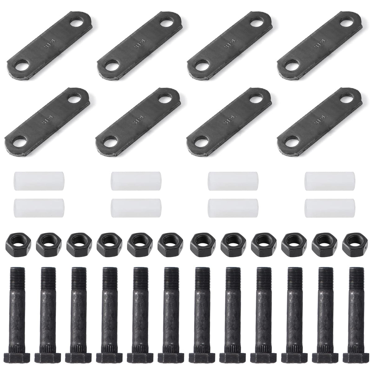 Racewill front packaging showing full shackle kit and parts benefit: organized replacement set