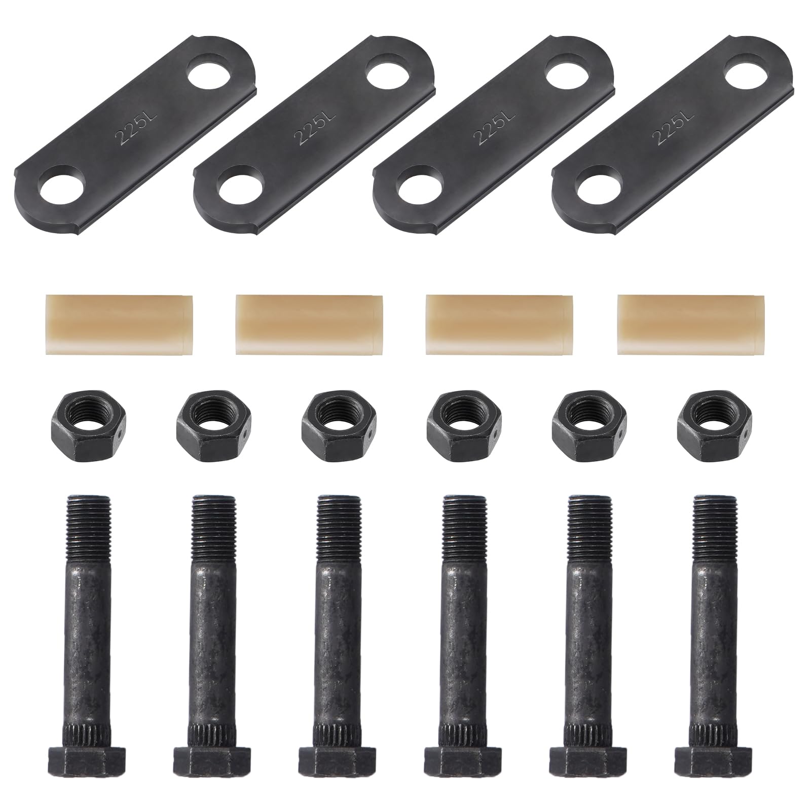 Racewill trailer shackle kit front packaging showing complete repair set and benefits