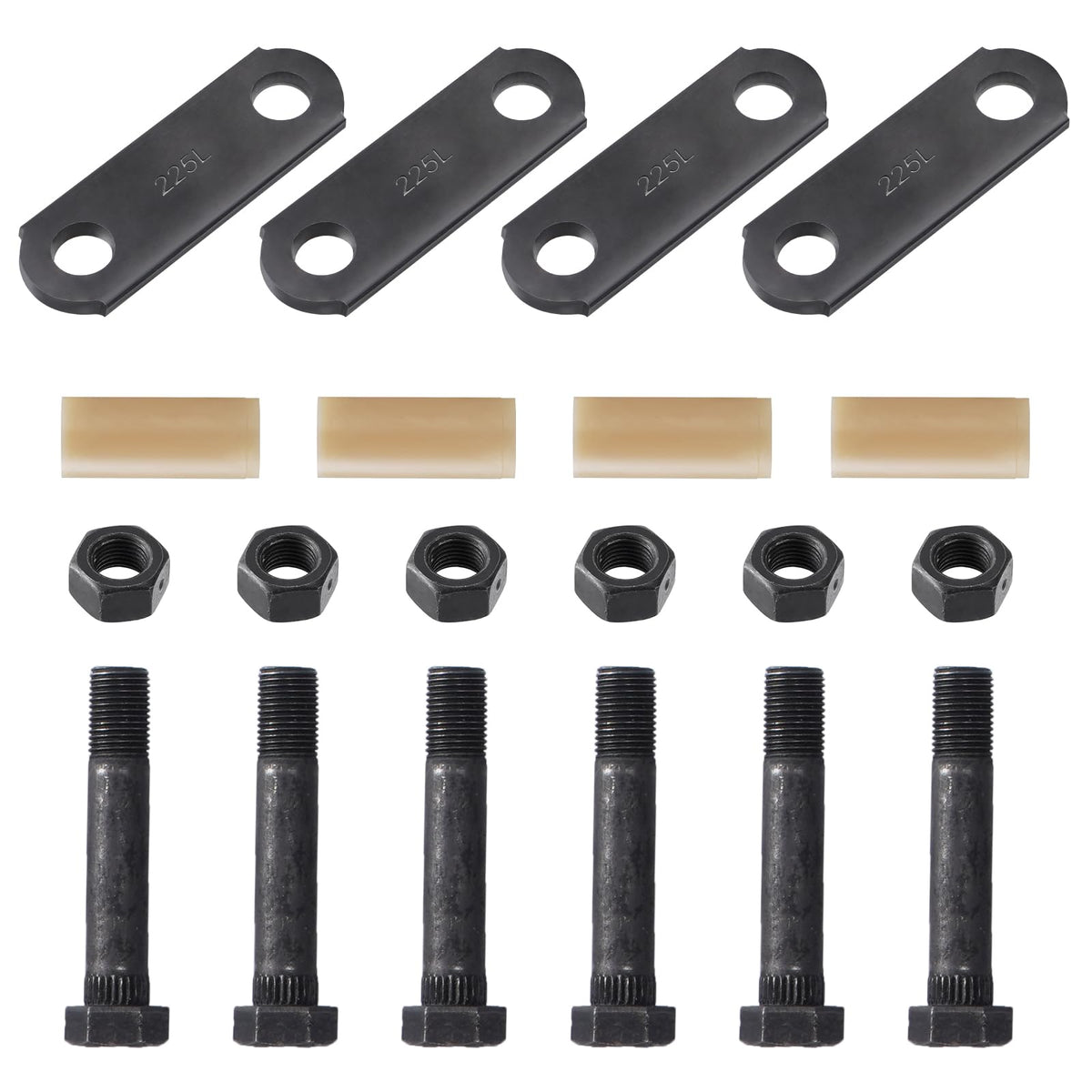 Racewill trailer shackle kit front packaging showing complete repair set and benefits