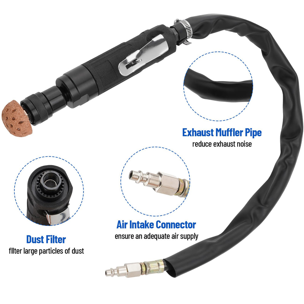 Racewill grinder close-up showing ergonomic grip and controlled low-speed benefit