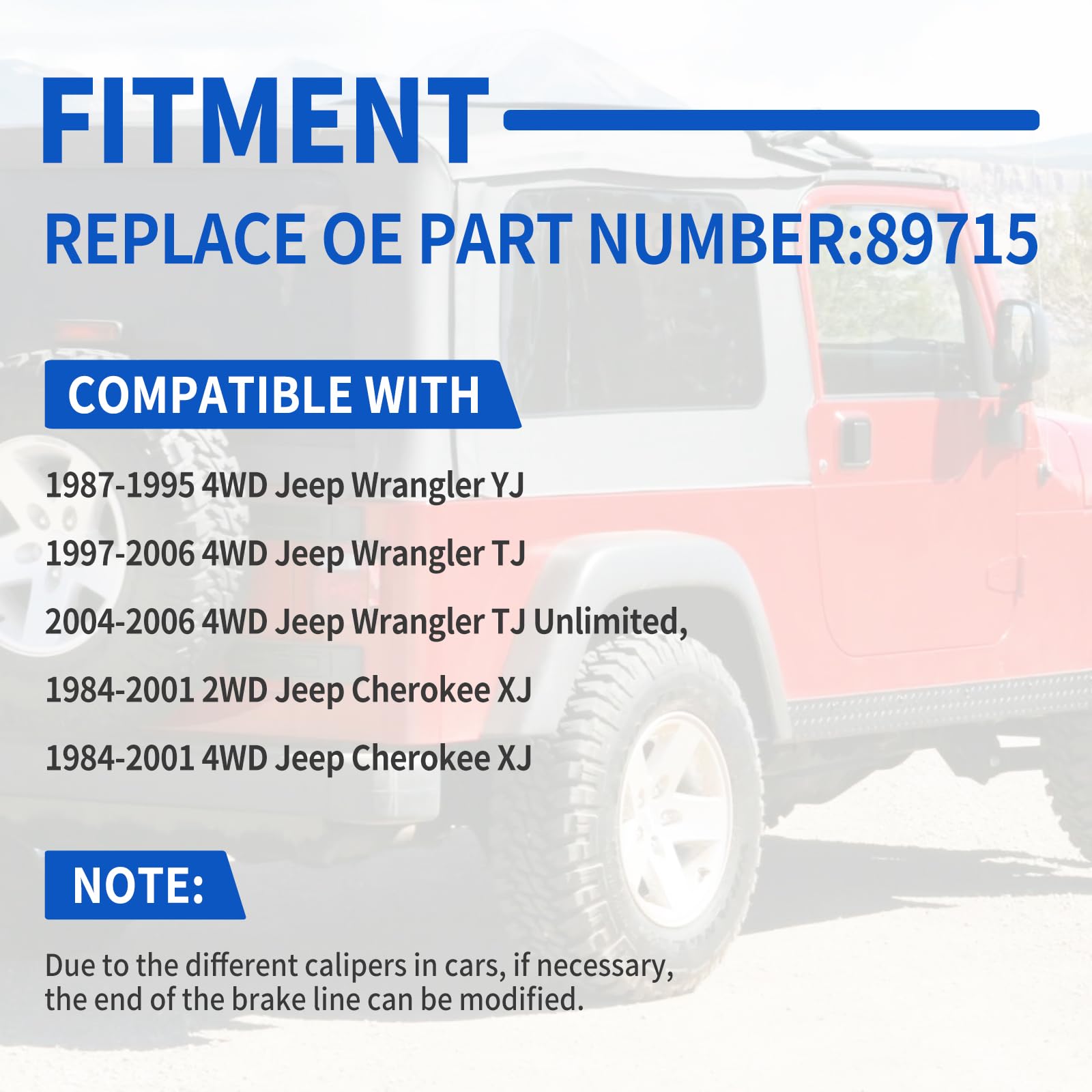 Racewill kit on off-road Jeep illustrating reliable braking under trail conditions