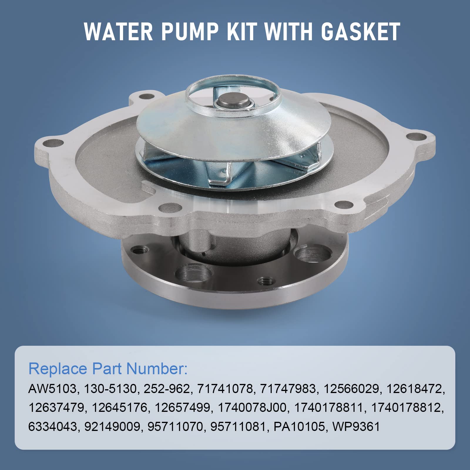 RADHLBNIU water pump installed in engine bay demonstrating correct placement and clearance