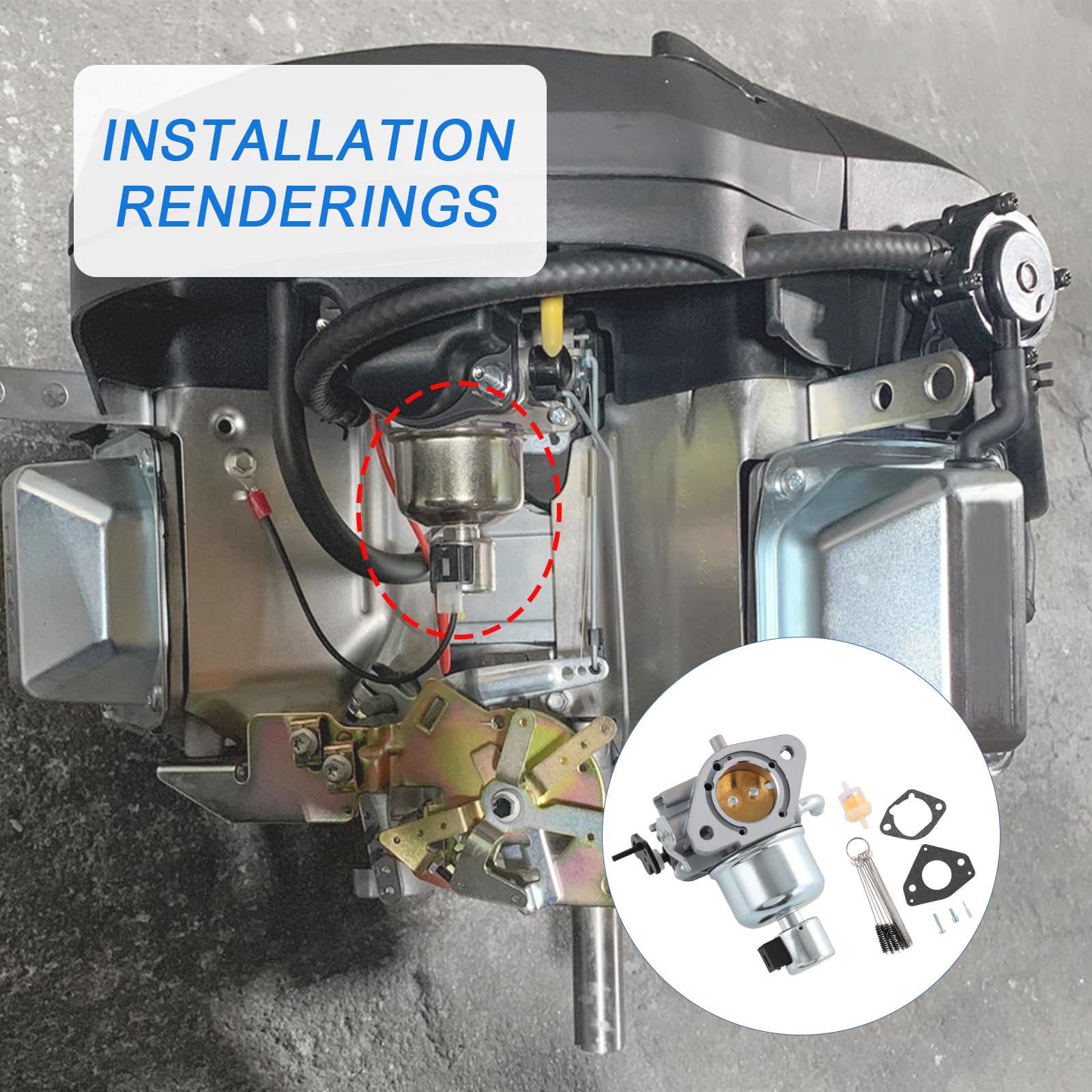 RADHLBNIU carburetor installed on engine demonstrating easy direct-fit benefit