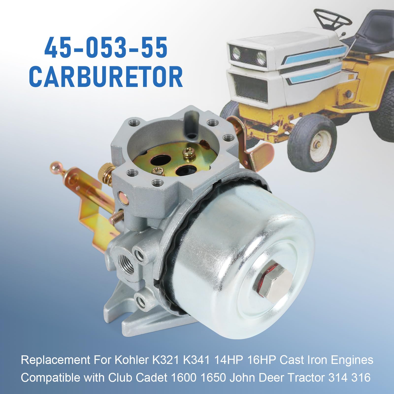 RADHLBNIU carburetor side profile highlighting linkage and choke for easier adjustments