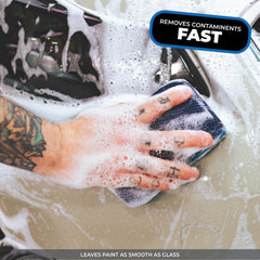 The Rag Company detailed view of ultra clay face trapping embedded paint contaminants