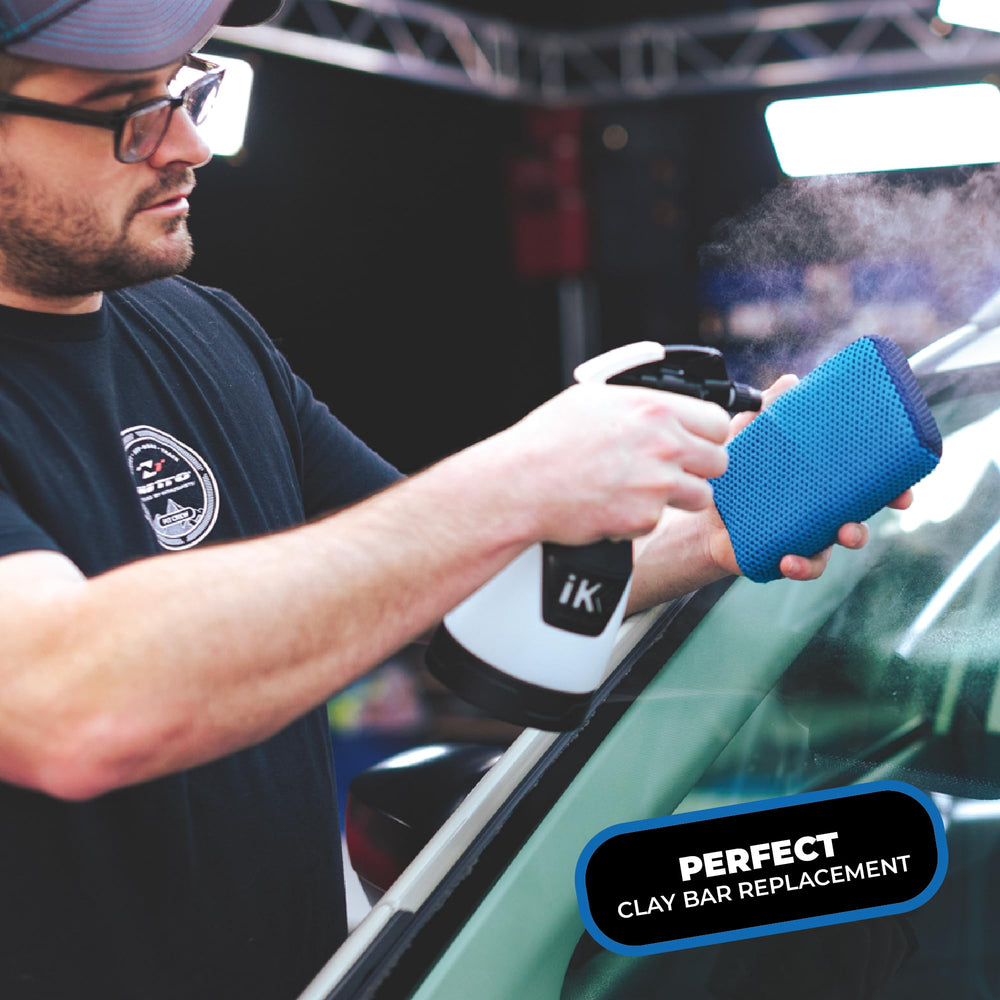 The Rag Company scrubber working on painted panel to prepare surface before polishing