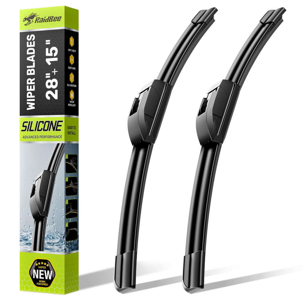 RaidBee front packaging of Sentra wiper set showing sizes and fitment benefit