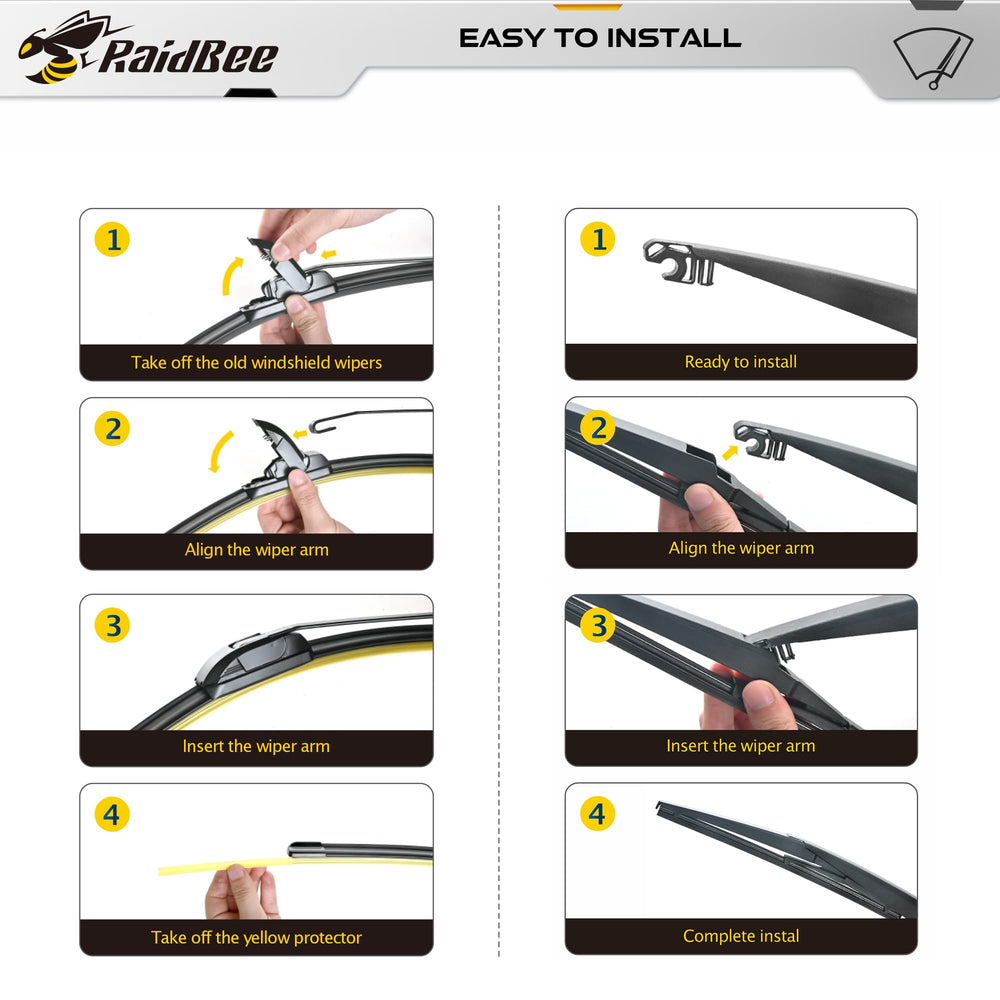 RaidBee blades installed on a Toyota Prius windshield improving clear visibility