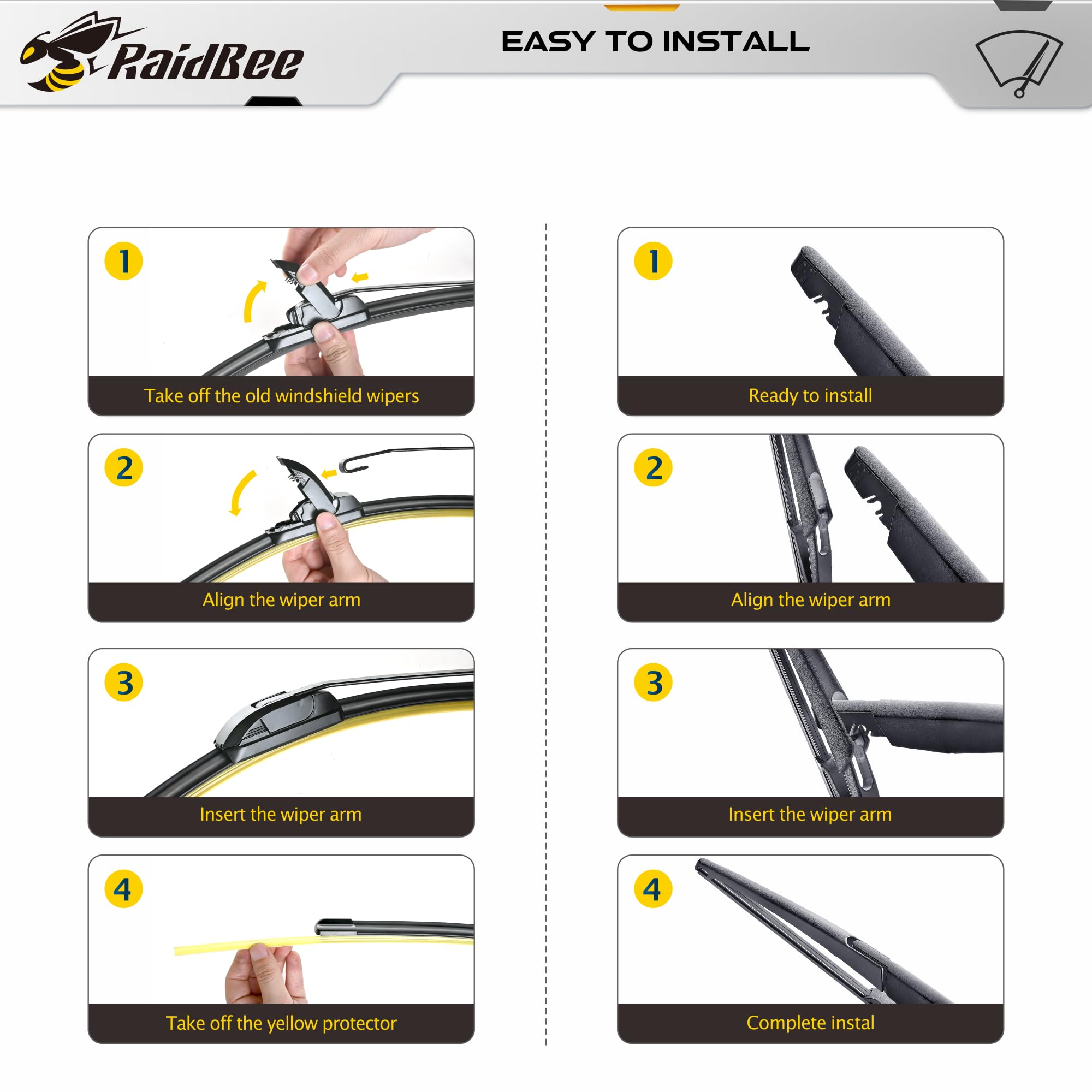 RaidBee blade beside ruler illustrating correct size fit for Nissan Kicks