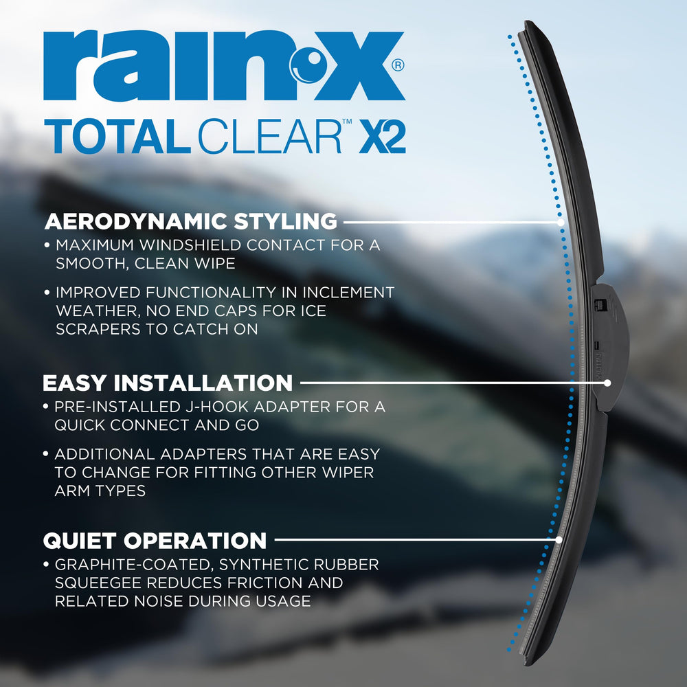 Rain‑X aerodynamic beam profile demonstrating reduced lift at speed benefit
