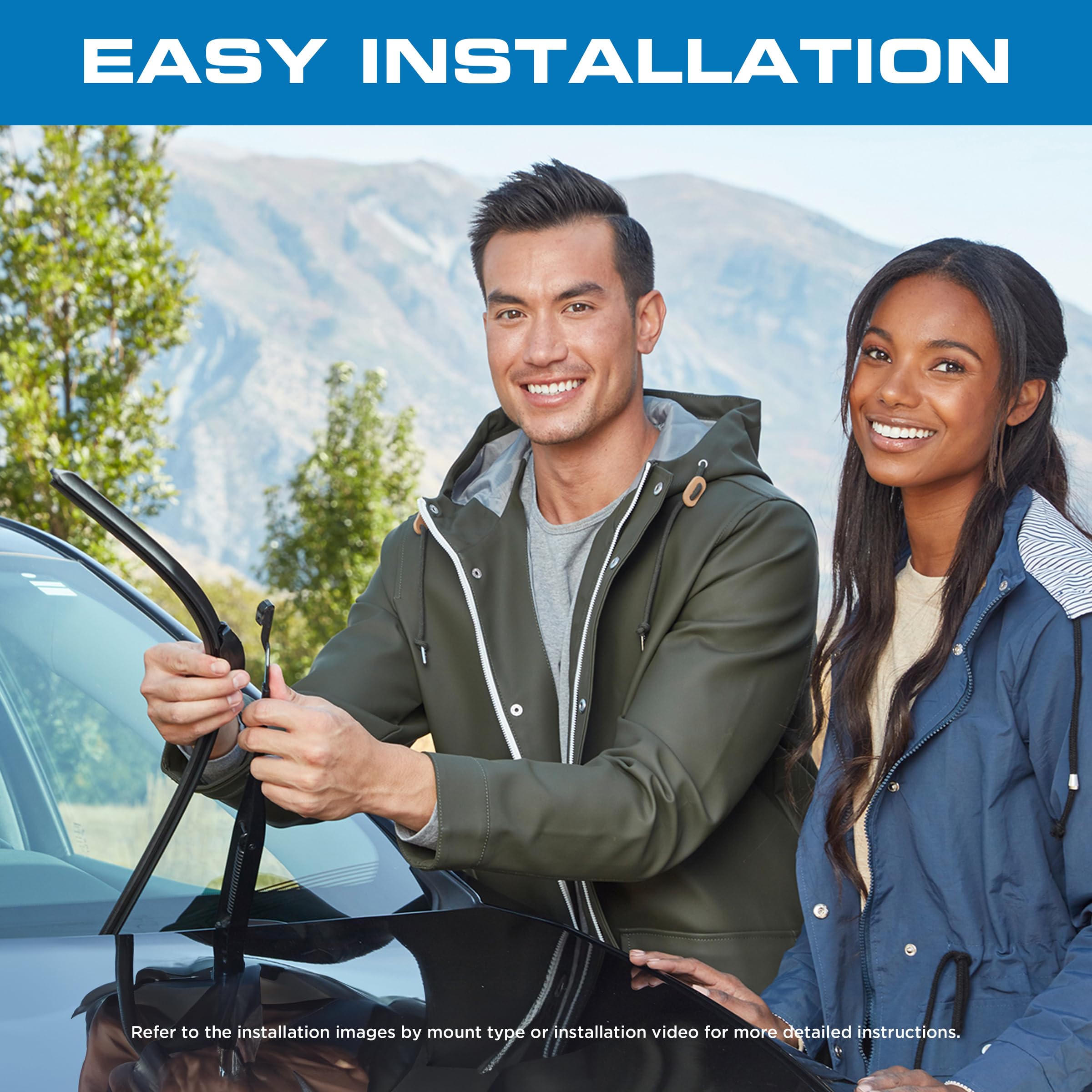Rain‑X blades clearing windshield in rain for improved visibility benefit