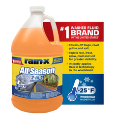 Rain‑X front label on gallon showing product name and benefits