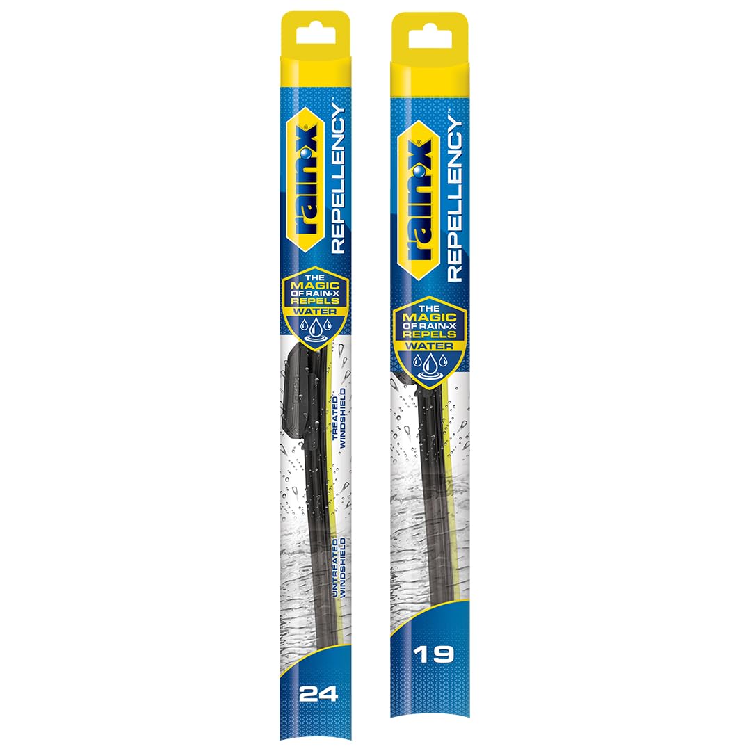 Rain-X front packaging showing 24" and 19" blades and benefits