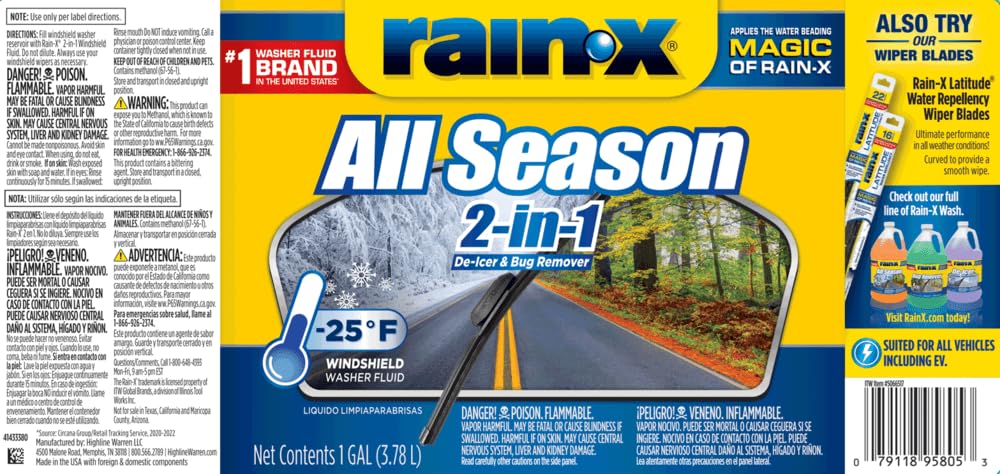 Rain‑X solution splashing on windshield showing quick soil removal