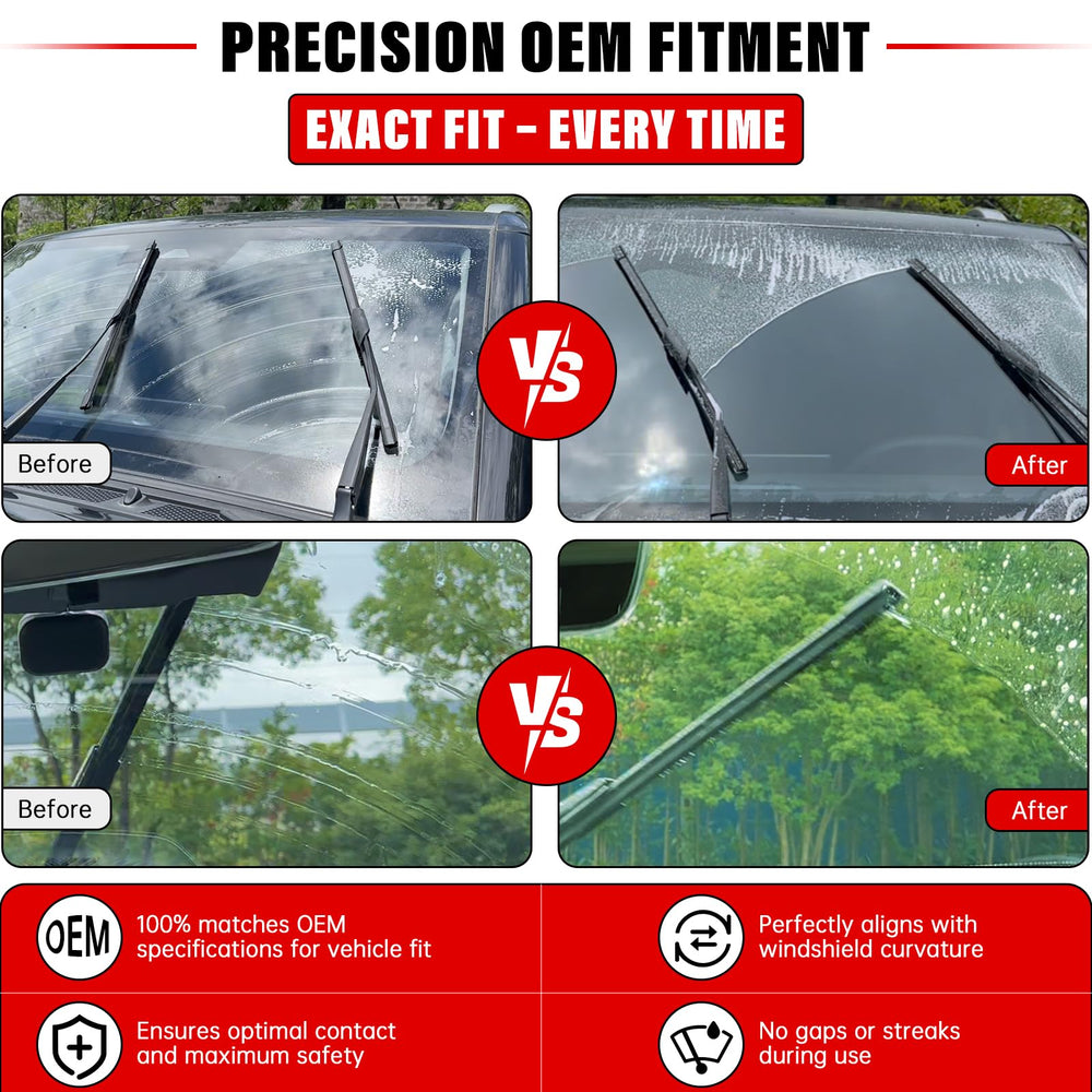 Raintok 24" and 18" blades installed on windshield for clearer vision
