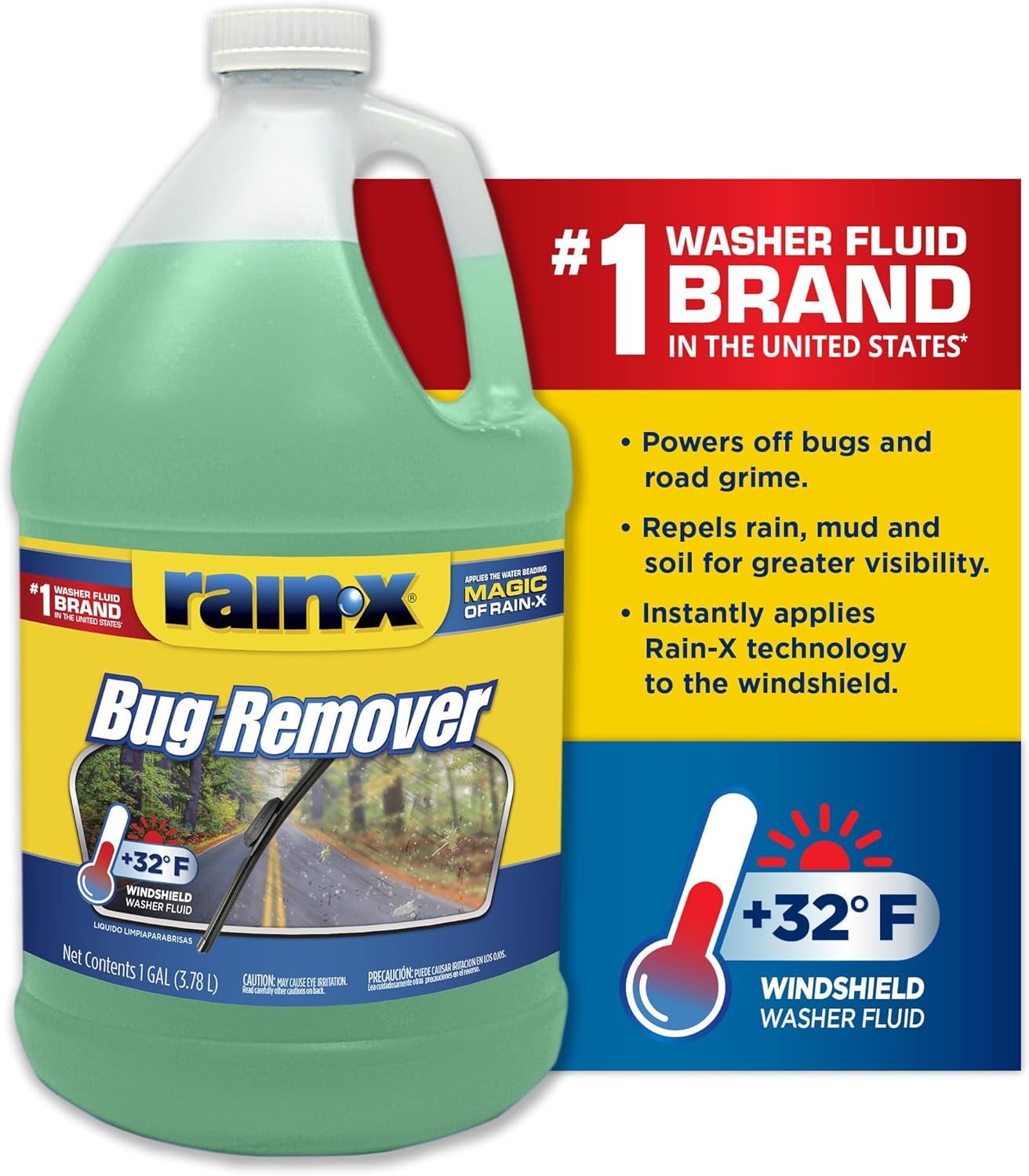 RainX label detail with instructions to ensure safe, effective use