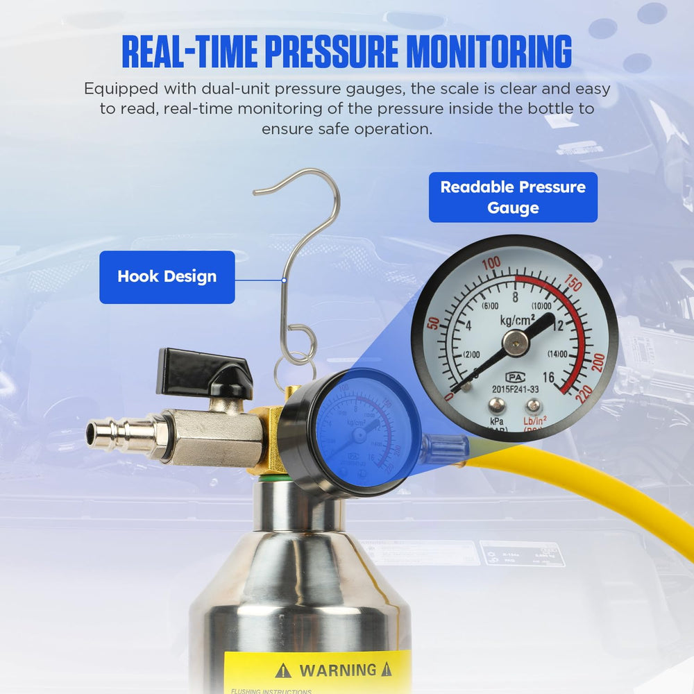 RALBIL 3.5ft rubber hose with intake valve demonstrating flexible reach and secure connection