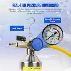 RALBIL 3.5ft rubber hose with intake valve demonstrating flexible reach and secure connection