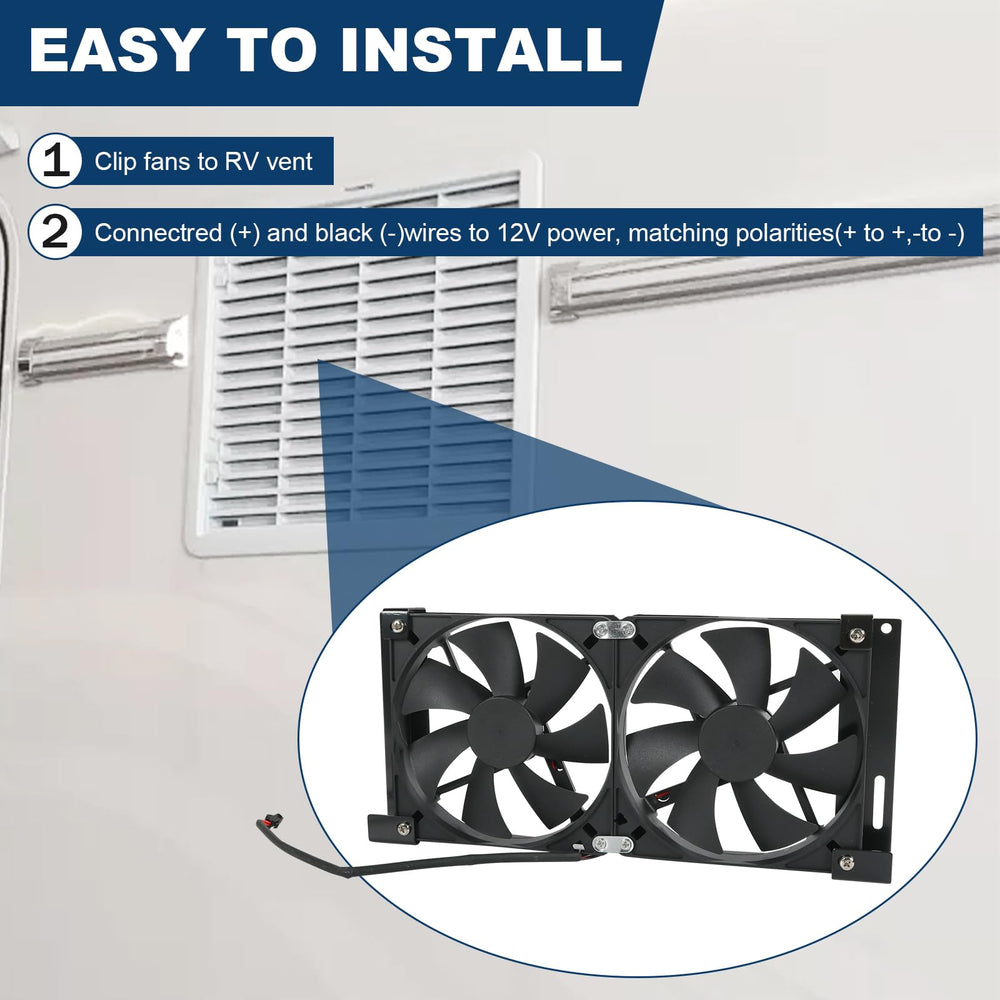 RALZAOTO installed in RV vent, helps maintain refrigerator cooling