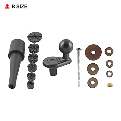 RAM MOUNTS close-up of B-size rubber ball showing adjustability benefit