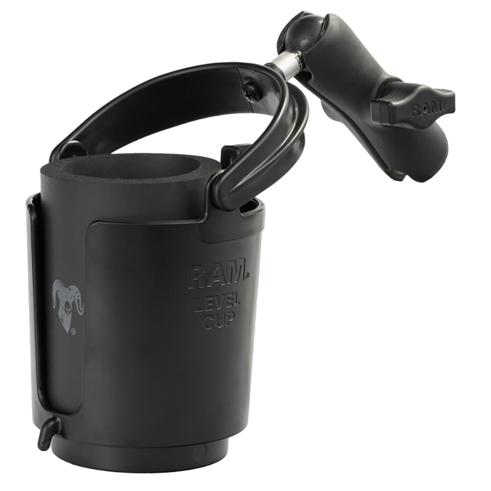 RAM MOUNTS front view of drink holder showing cup cradle and stability