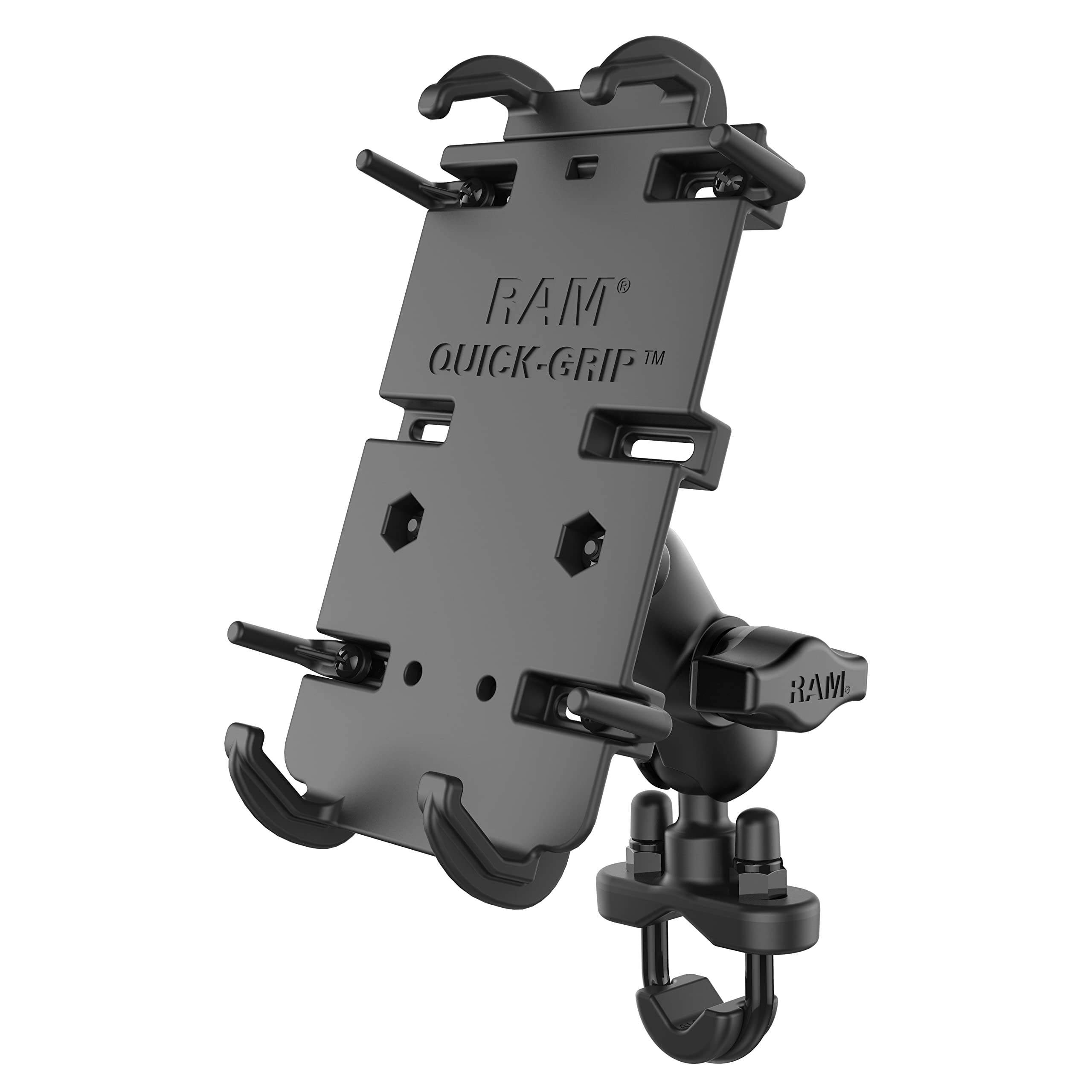 RAM MOUNTS Quick-Grip XL front view showing full holder and clamps for stable mounting