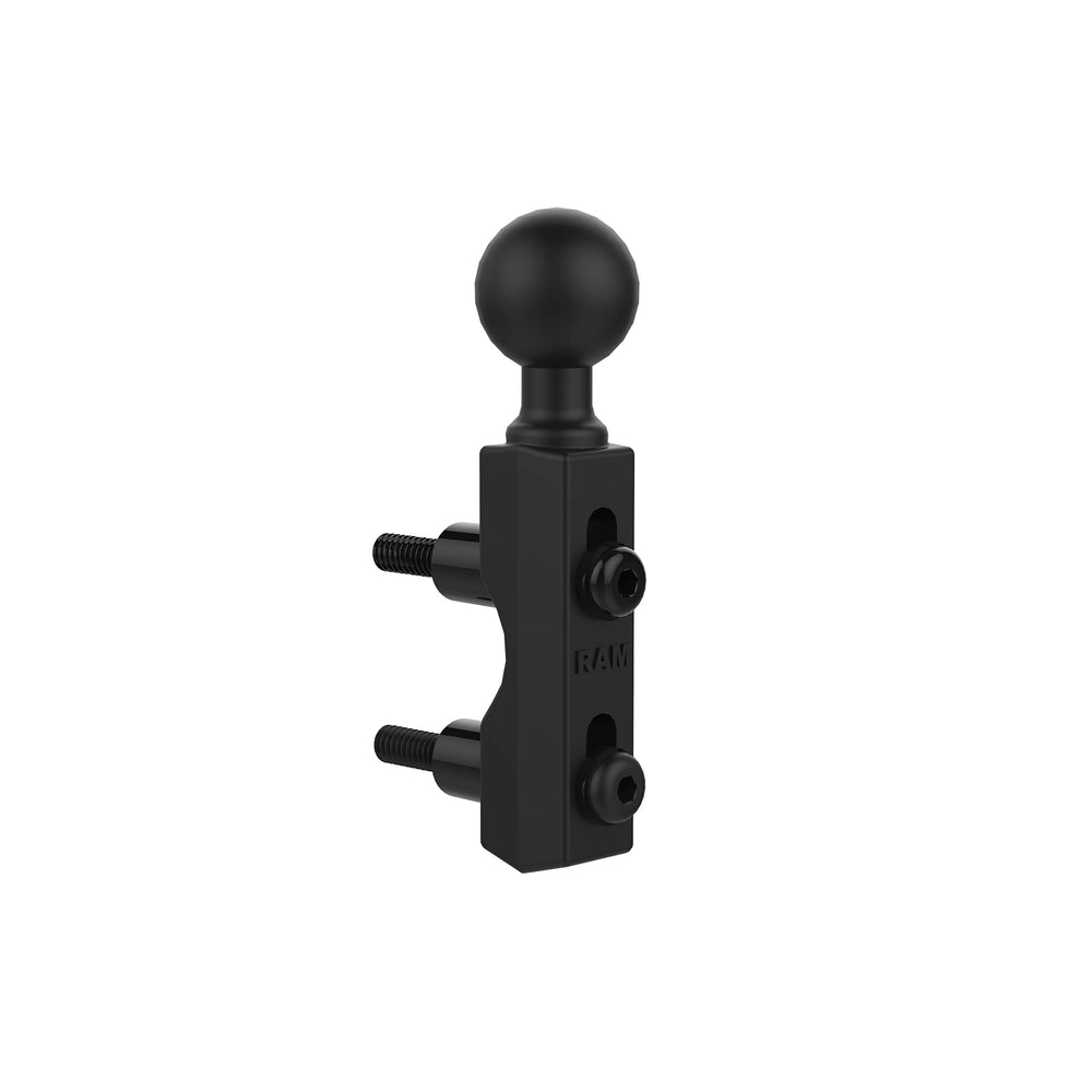 RAM MOUNTS reservoir base mounted on handlebar showing secure fit and improved accessory placement
