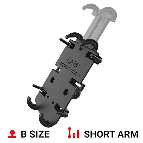 RAM MOUNTS spring-loaded mechanism detail illustrating fast, automatic device gripping