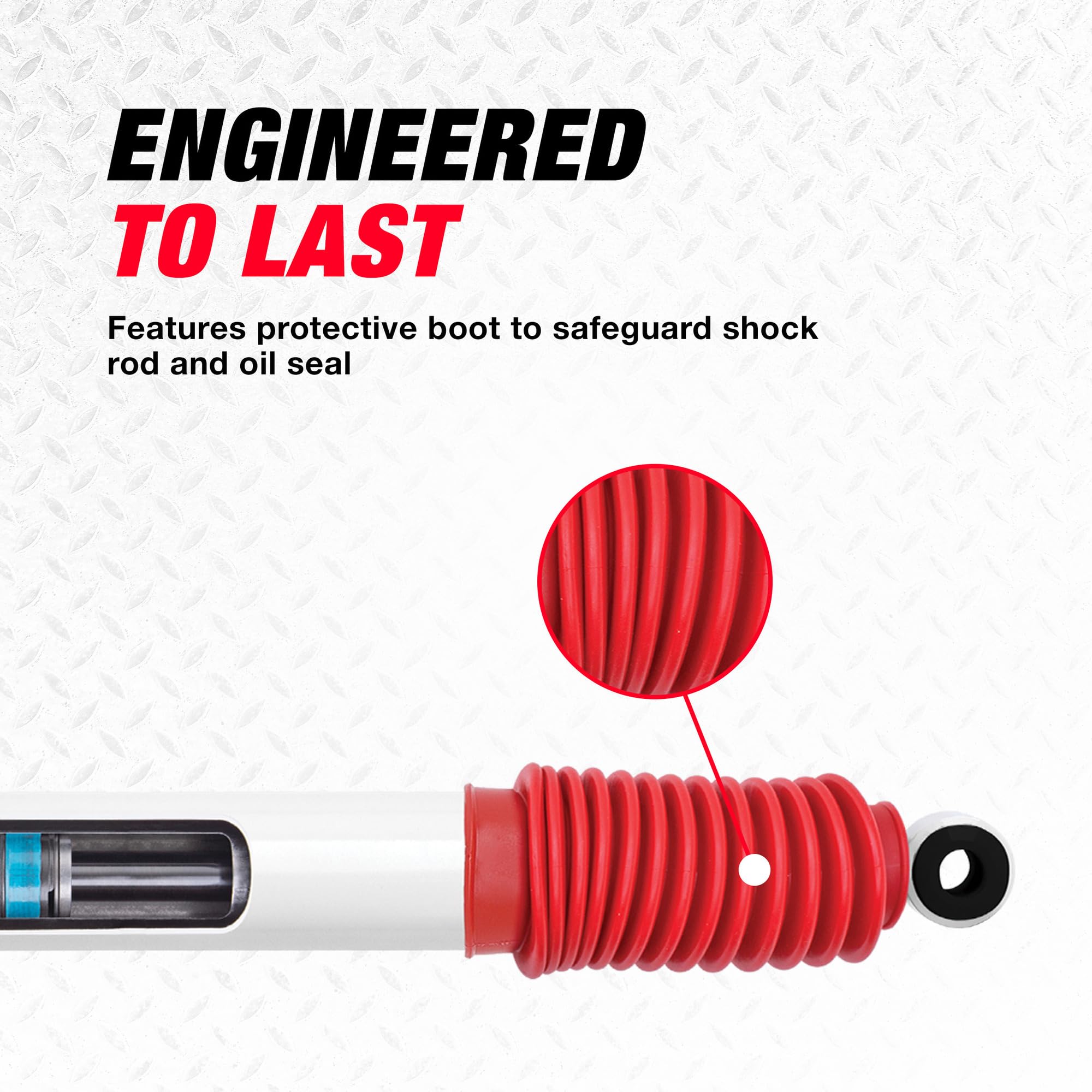 Rancho damper installed on Jeep Wrangler steering link demonstrating reduced wheel vibration