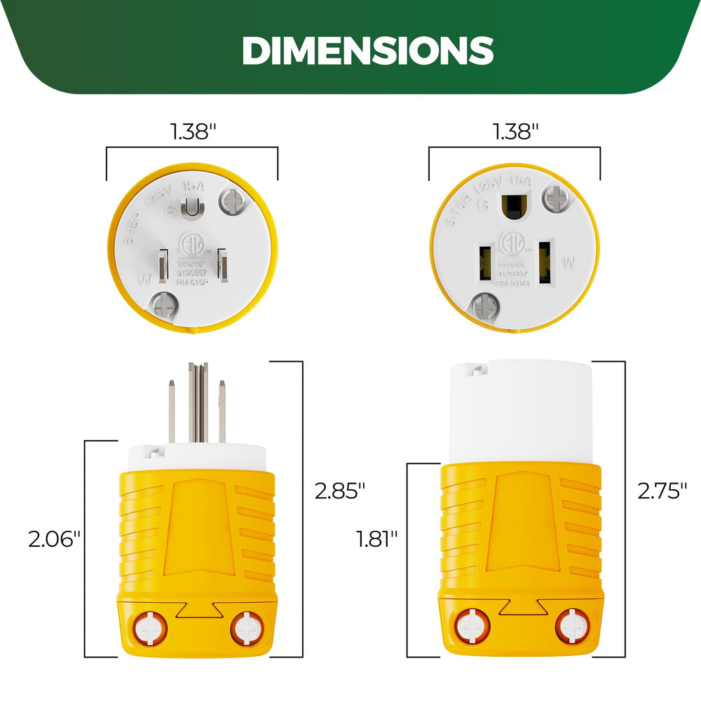 RVGUARD female NEMA 5-15R close-up showing socket opening and cord clamp for safe fit