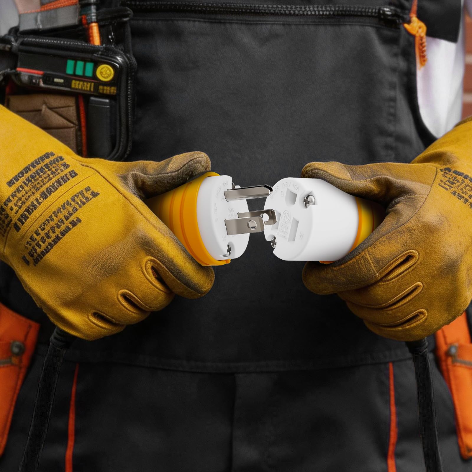RVGUARD plug held in hand next to ruler showing scale for easy installation and fit