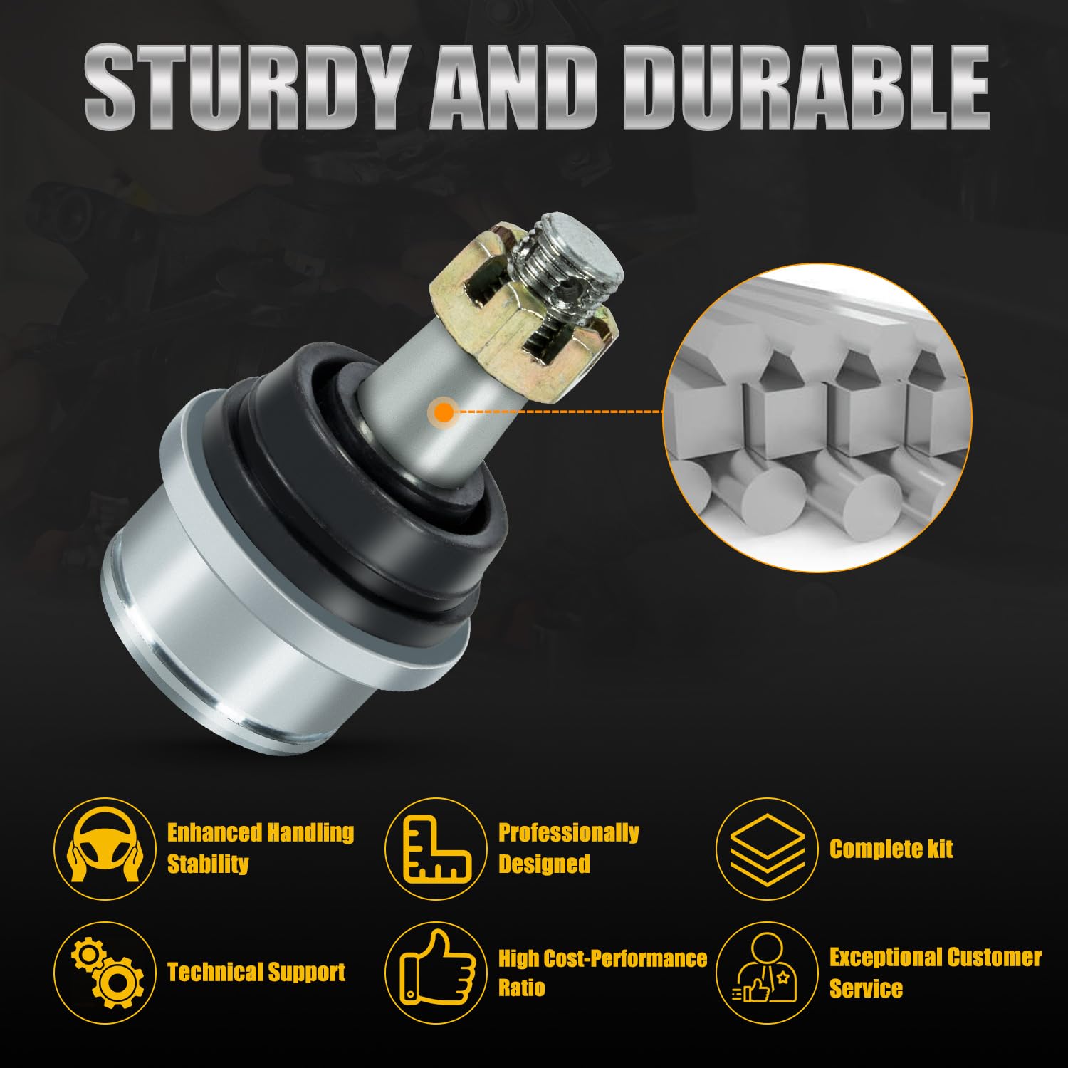 RANSOTO included castle nuts cotter pins and snap rings for easy install