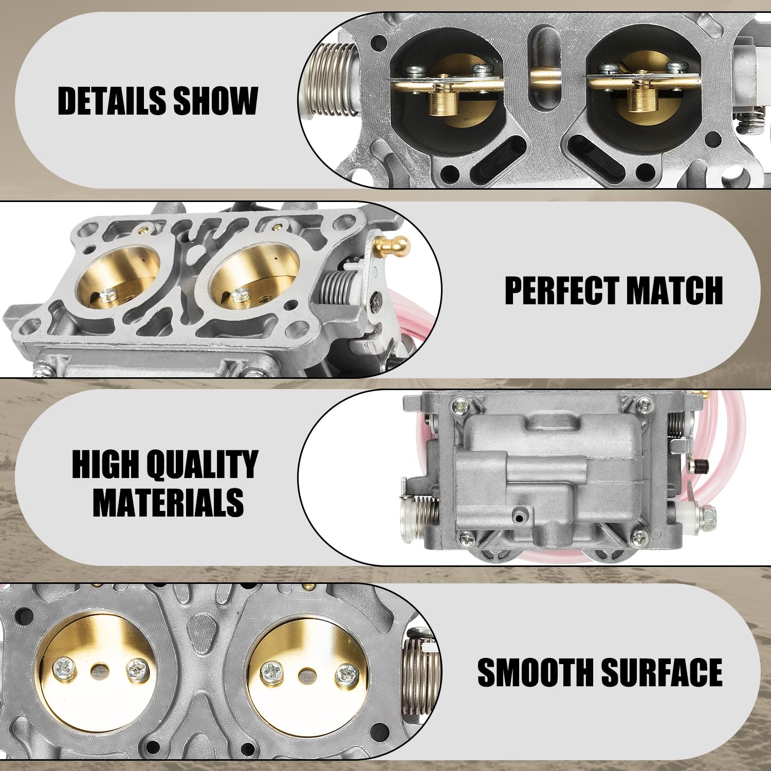 RANSOTO carburetor with ruler for scale showing compact, direct-fit replacement