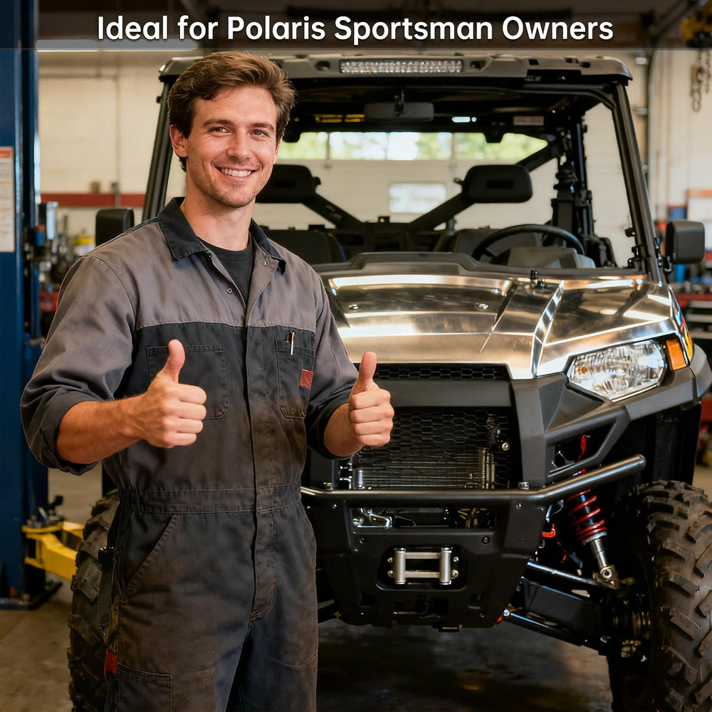 RANSOTO-equipped Polaris Sportsman on trail demonstrating improved control