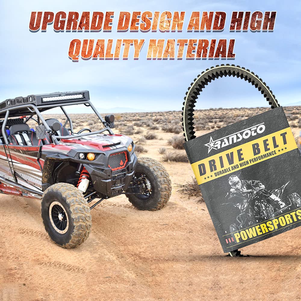 RANSOTO belt in off-road Polaris vehicle illustrating ready-for-trail durability
