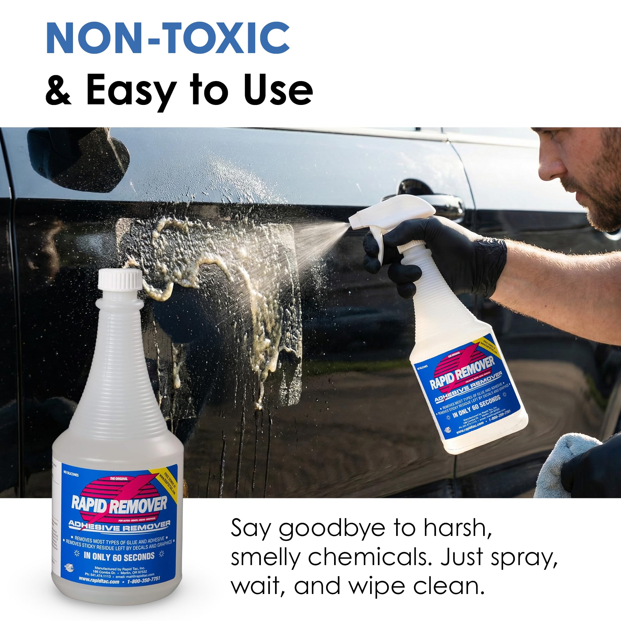 Rapid Tac cleaned panel after rinse showing residue-free finish