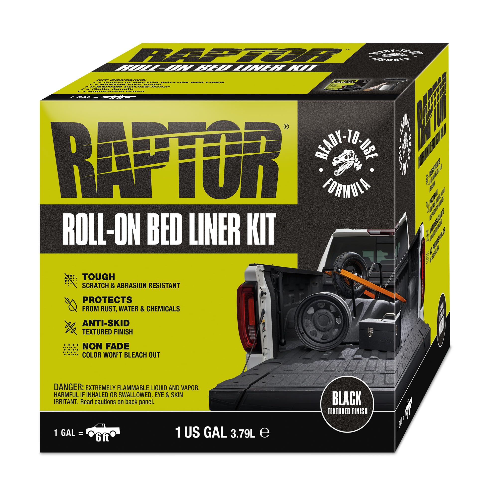 RAPTOR roll-on front view showing kit and roller for easy DIY protection