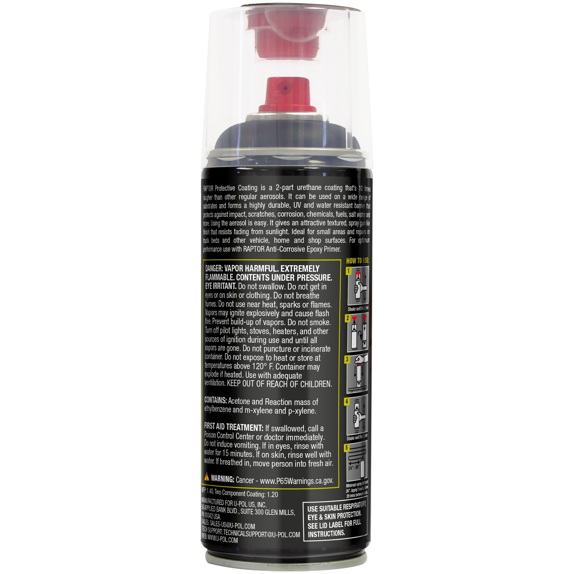 RAPTOR U-POL aerosol on pickup truck in outdoor setting showing weather protection