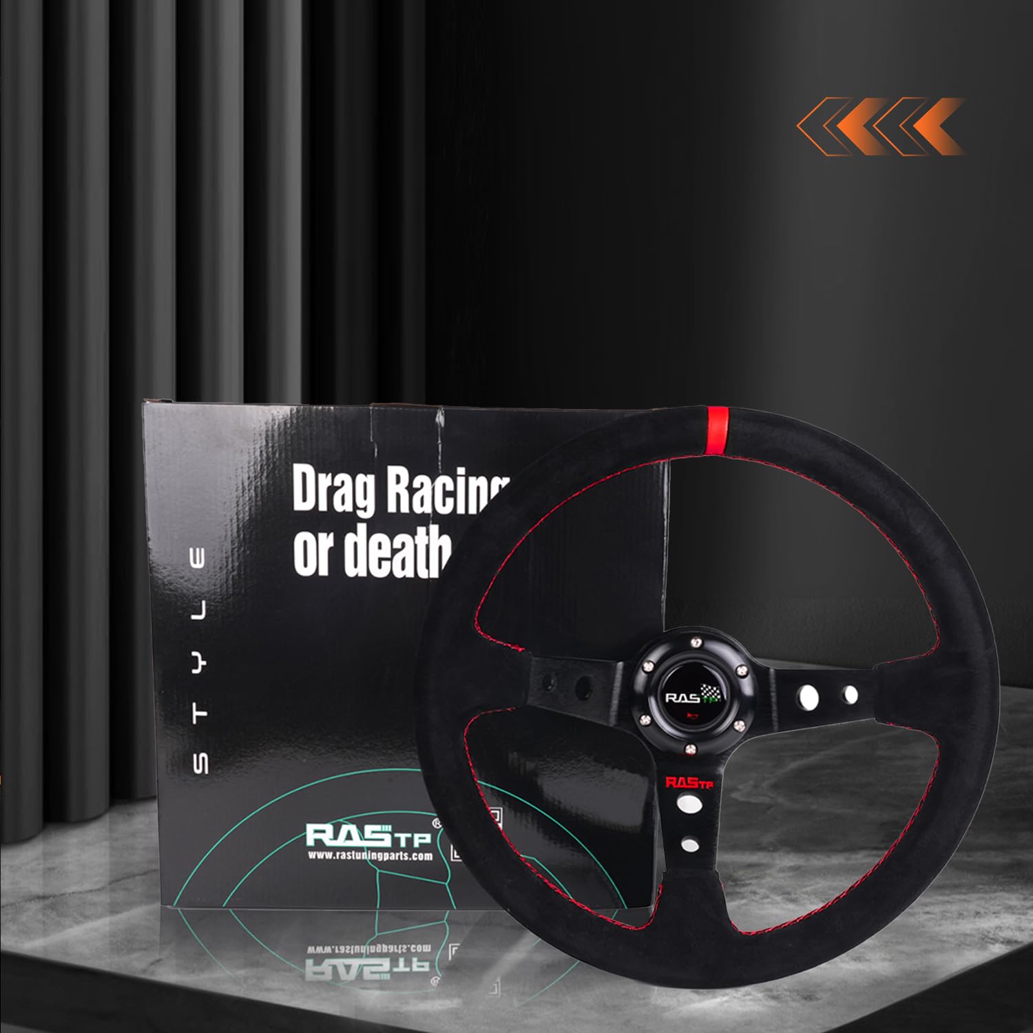 RASTP horn button and center label visible providing functional street-ready convenience