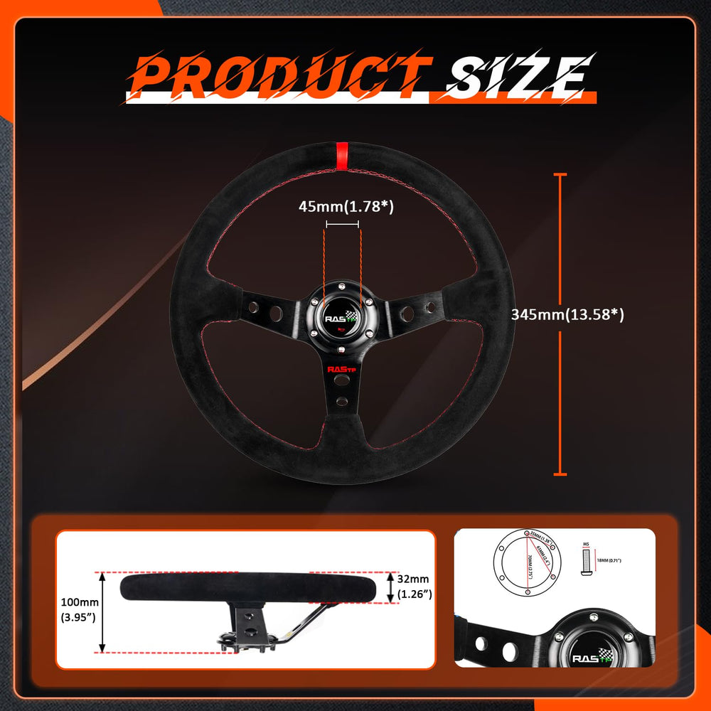 RASTP wheel installed in a car cockpit illustrating improved ergonomics and style
