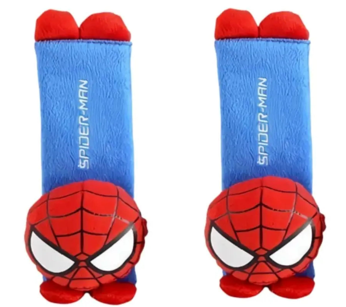 Rawan Fresh front view of superhero seat belt covers showing cute design and comfort