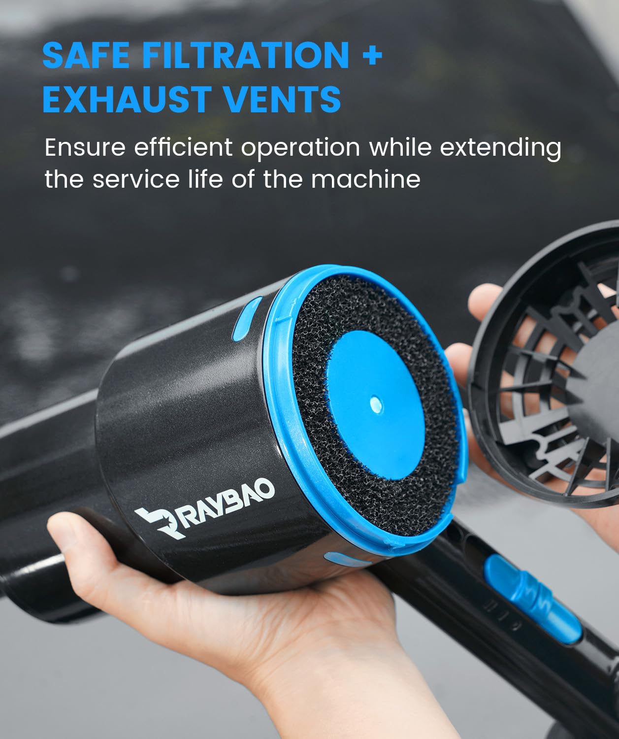 RAYBAO dryer blowing water off car panel speeding drying and avoiding scratches benefit