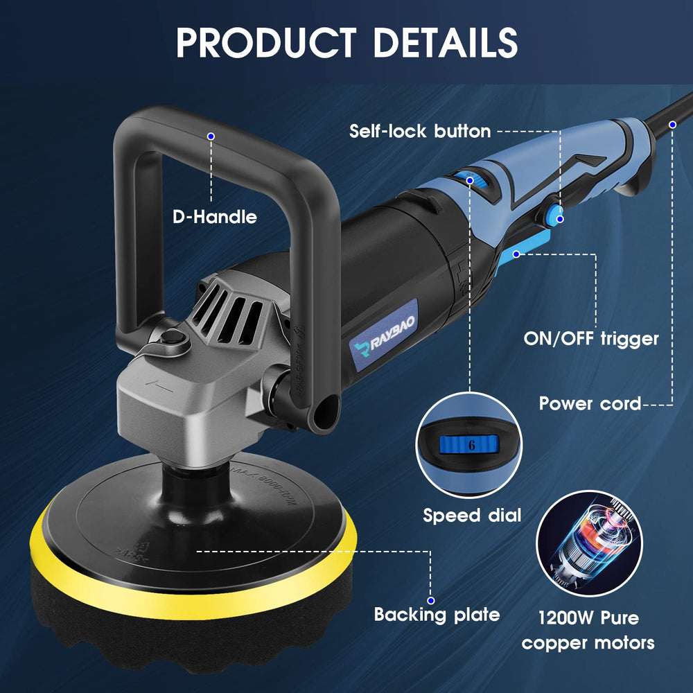 RAYBAO polisher in use on a car hood delivering smooth finish and swirl removal