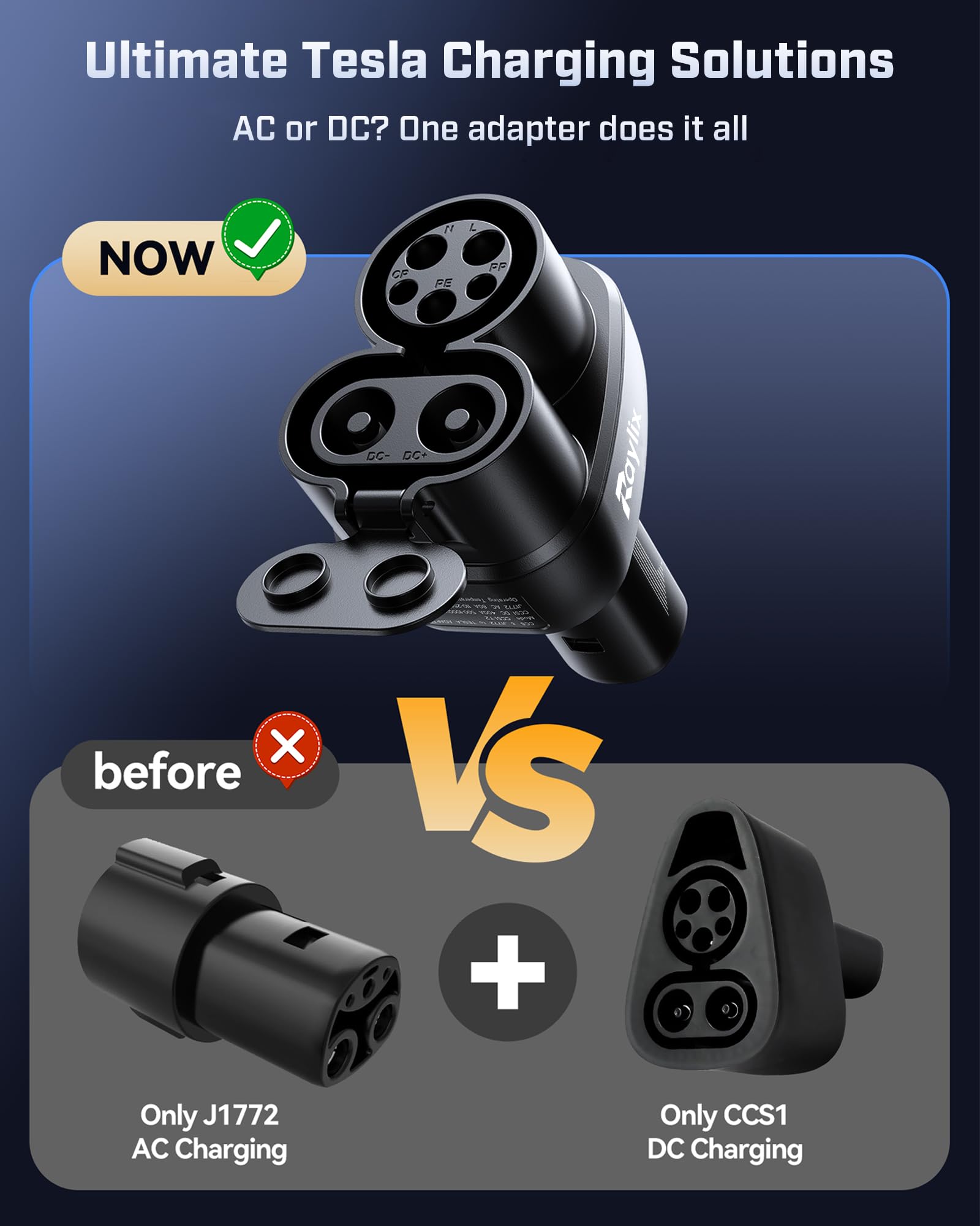 Raylix CCS DC connector closeup highlighting heavy-duty contacts and safety
